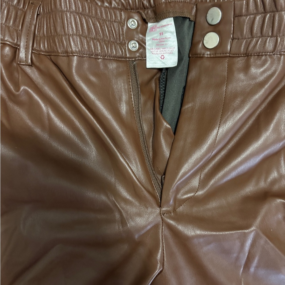 No Boundaries Brown Faux Leather Pants